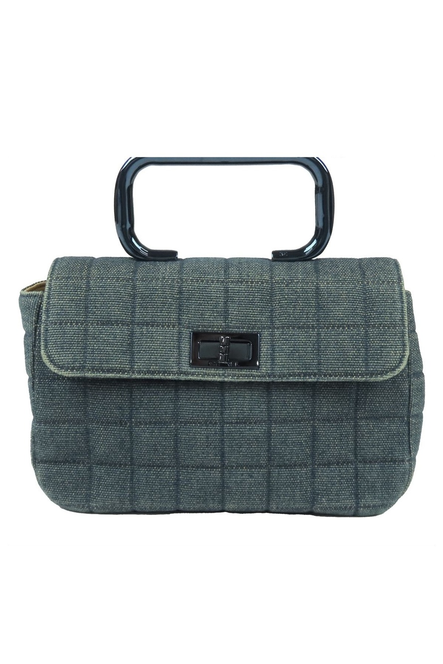 Chanel 2.55 Choco Bar Handbag Blue Denim